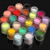 24 Colors Manicure Nail Art Powder Dust Decoration Set