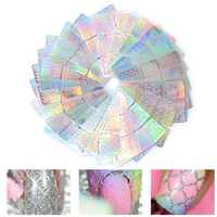 24 Sheets Nail Art Laser Hollow Stickers 3D Image Transfer Guide Stencil Set Tip Decals