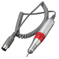 25000RPM Nail Drill Machine Handpiece Pen Part Manicure Pedicure Tool Polish File Red Silver