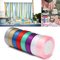 25mm 25Yards Ribbon Reel Grosgrain Wedding Birthday Party Gift Candy Box Decoration