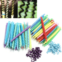 25Pcs Plastic Styling Hairdressing Spiral Hair Perm Rod Long Short Size