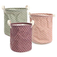 26cm Cotton Linen Storage Clothes Basket Laundry Hamper Daily Stuff Bag