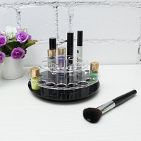 28 Holes Clear Acrylic Makeup Brush Organizer Cosmetic Display Holder 360 Degree Rotate