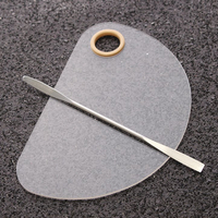 2Pcs Acrylic Palette Stainless Steel Spatula Makeup Nail Foundation Mixing Tool Kit