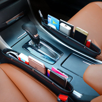 2Pcs Catch Catcher PU Box Leather Car Seat Gap Slit Pocket Storage Organizer Box