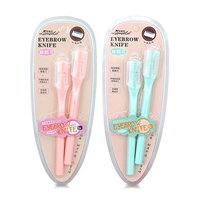 2Pcs Eyebrow Trimmer Safe Shaving Razors Blade Women Face Makeup Hair Removal Tool