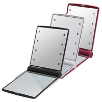 3 Colors Double-sided LED Lights Mirror Makeup Vanity Cosmetic Foldable