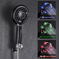 3 Colors LED Temperature Control LCD Display Waterpower Shower Head