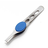 3 Holes Stainless Steel Eyebrow Clip Tweezer Makeup Tool