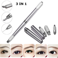 3 In 1 Permanent Silver Microblading Tattoo Pen Makeup Eyebrow Handmade Manual