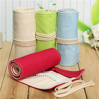 36 Colored Sketch Canvas Drawing Pencil Wrap Bag Roll Up Brush Storage Bag