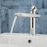 360° Swivel Long Neck & Flexible Nozzle Faucet Tall Basin Sink Mixer Tap Bathroom Hose