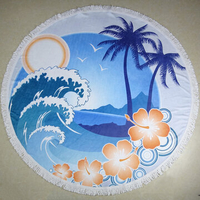 3D BeautifulPrinting Round Polyester Summer Beach Towel Yoga Carpet With Tassel