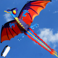 3D Dragon Kite 140*120cm Single Line With Tail Outdoor Sports Toy
