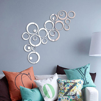 3D Removable Decal Circle DIY Mirror Wall Sticker Home Decor