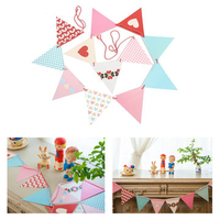 3M Polka Dot Paper Flags Love Heart Triangle Garland Bunting Burlap Wedding Decoration