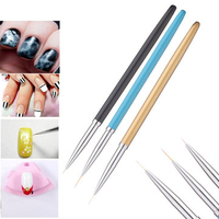 3Pcs/Kit Nail Art Paint Brush Manicure Nylon Hair Polish Gel Design Liner Dotting Drawing Pen
