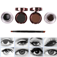 3Pcs/Set Waterproof Eyebrow Powder Eyeliner Gel Set With Definer Brush Mirror Kit