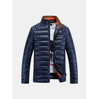 4 Colors Fashion Stand Collar Solid Color Thicken Padded Jacket for Men