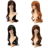 4 Colors High-Temperature Fiber Long Wavy Curly Wig Cosplay Hair Party Full Wigs