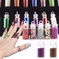 48 Colors 3D Nail Art Rhinestones Glitter Paillette Powder Acrylic Tips Decoration Manicure