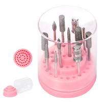 48 Holes Empty Nail Drill Bit Holder Case Display Stand
