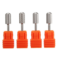 4Pcs Silver Nail Art Drill Bits Kit Tungsten Carbide Steel Polish Electric Machine Smooth File