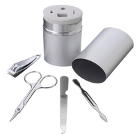 4Pcs/Kit Mini Portable Nail Clippers Manicure Tool Nails Care Set Eyebrow Scissors With Aluminum Box