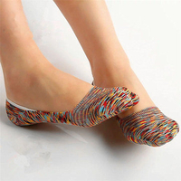 5 Pairs Women Boat Liner Cotton Socks Low Cut Invisible Nonslip Loafer Sock