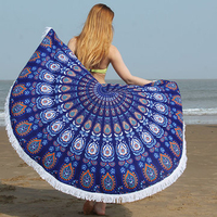 5 styles Beautiful Printed Beach Towel Yoga Mat Blanket Tapestry Tablecloth Tassel Silk Scarf
