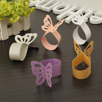 50 Pcs Butterfly Hollow Out Paper Napkin Buckle Ring Wedding Party Anniversary Decoration