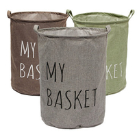 50cm Cotton Linen Fabric Foldable Laundry Washing Hamper Bag Clothe Basket Storage Bin