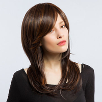 50cm Medium Length Synthetic African Wavy Hair Mix Color Curly Wig High-Temperature Women
