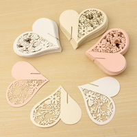 50Pcs Heart Wedding Name Place Cards Wine Glass Laser Cut Pearlescent Card Party Accessories