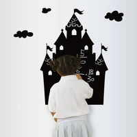 50x70cm Removable Chalk Board Blackboard Doodle Stickers Cartoon Castle Kids Bedroom Decor