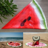 59" Watermelon Mandala Round Beach Towel Throw Rug Boho Tapestry Yoga Mat