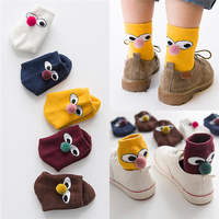 5Pair Kids Girls Boys Cotton Thicken Cartoon Big Eyes Clown Ball Loop Pile Warm Socks