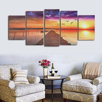 5Pcs Frameless Wood Path Modern Canvas Picture Oil Print Painting Home Wall Decor