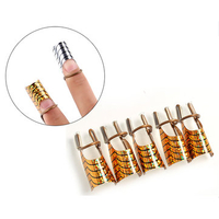 5Pcs Nail Art Extension Tool Alloy Nails Form UV Gel Extend Equipment Holder Silver Gold