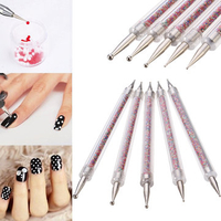 5Pcs/Kit Double Head Nail Dotting Pen Liner Glitter Manicure Dot Tool