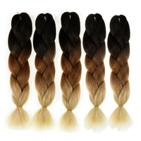 5Pcs/Set Jumbo Braids Hair Extension Synthetic Braiding Heat Resistant Ombre