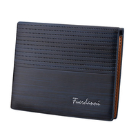6 Card Slots PU Leather Wallet Horizontal Card Holder Coin Bag For Men