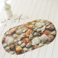 69×39cm PVC 3D Sand Shell Printing Bath Inserts Bathroom Shower Mat Rug Non-slip Suction Cups Rubber