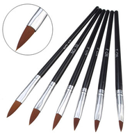 6Pcs Nail Art Brushes Kit Design DIY Painting Carve Marble Drawing Sable