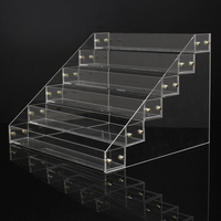 6Pcs Tiers Detachable Clear Acrylic Nail Polish Cosmetic Display Stand Racking Organizer