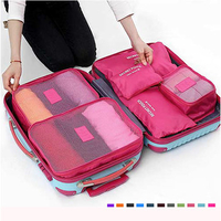 6Pcs Waterproof Cube Travel Storage Bags Clothes Pouch Nylon Luggage Organizer Travel Bag