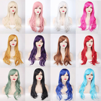 70CM Long Synthetic Costume Cosplay Wig High Temprature Fiber Hair Extensions For Women