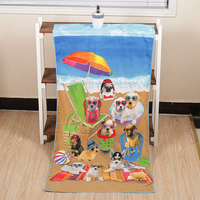 70x140cm Cool Dog Design Microfiber Soft Bath Beach Towels Absorbent Quick Dry Washcloth