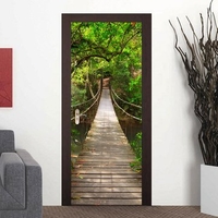 77x200cm DIY Mural Wood Bridge Waterproof Decal 3D Bedroom Home Decor Poster