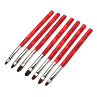 7Pcs UV Gel Nail Art Brush Polish Painting Pen 3D Drawing Kit Salon Manicure Tool